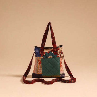 Multicolor - handmade quilted cotton patchwork sling bag 37