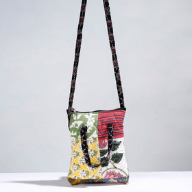Multicolor Handmade Quilted Cotton Patchwork Sling Bag 38