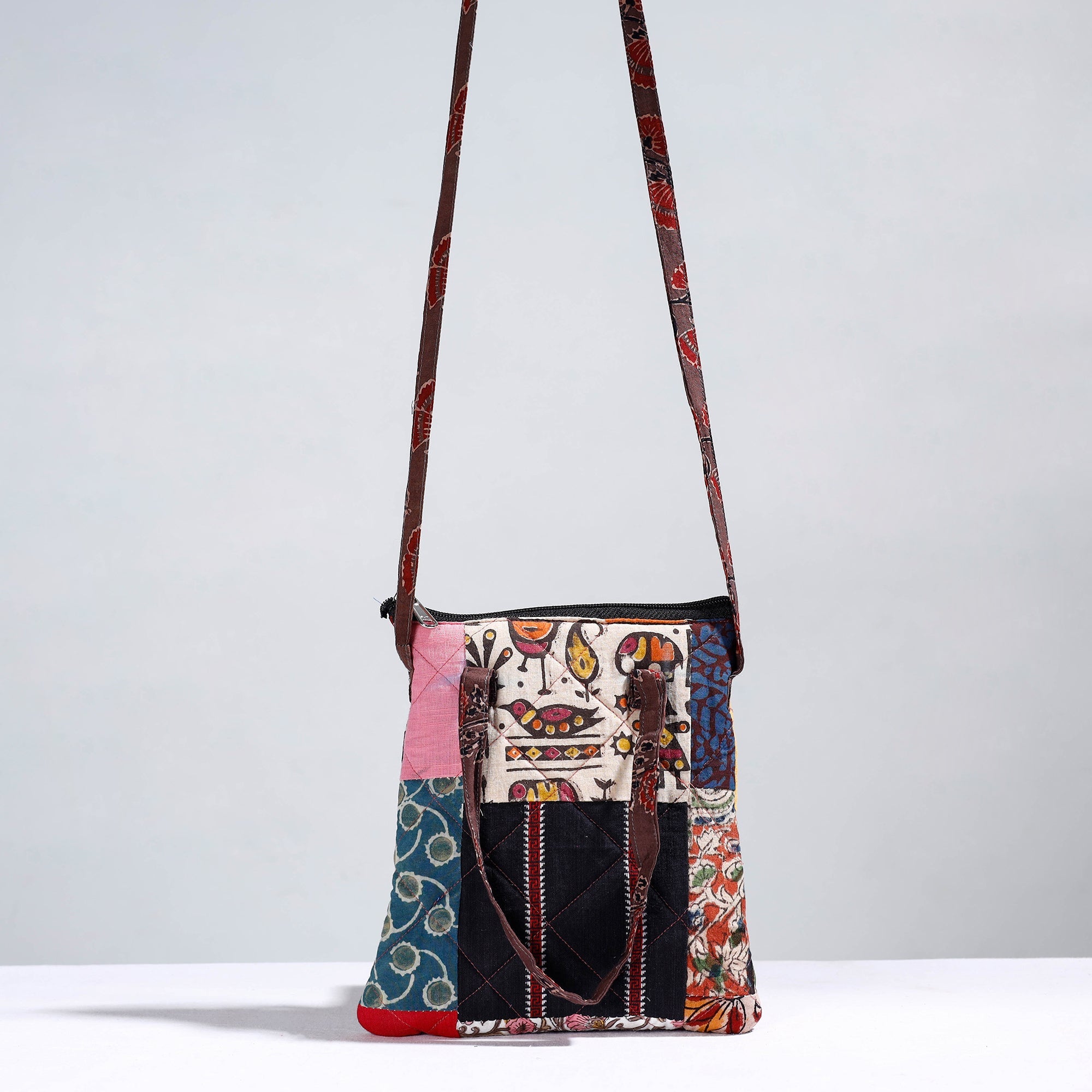  Handmade Quilted Cotton Patchwork Sling Bag 41 