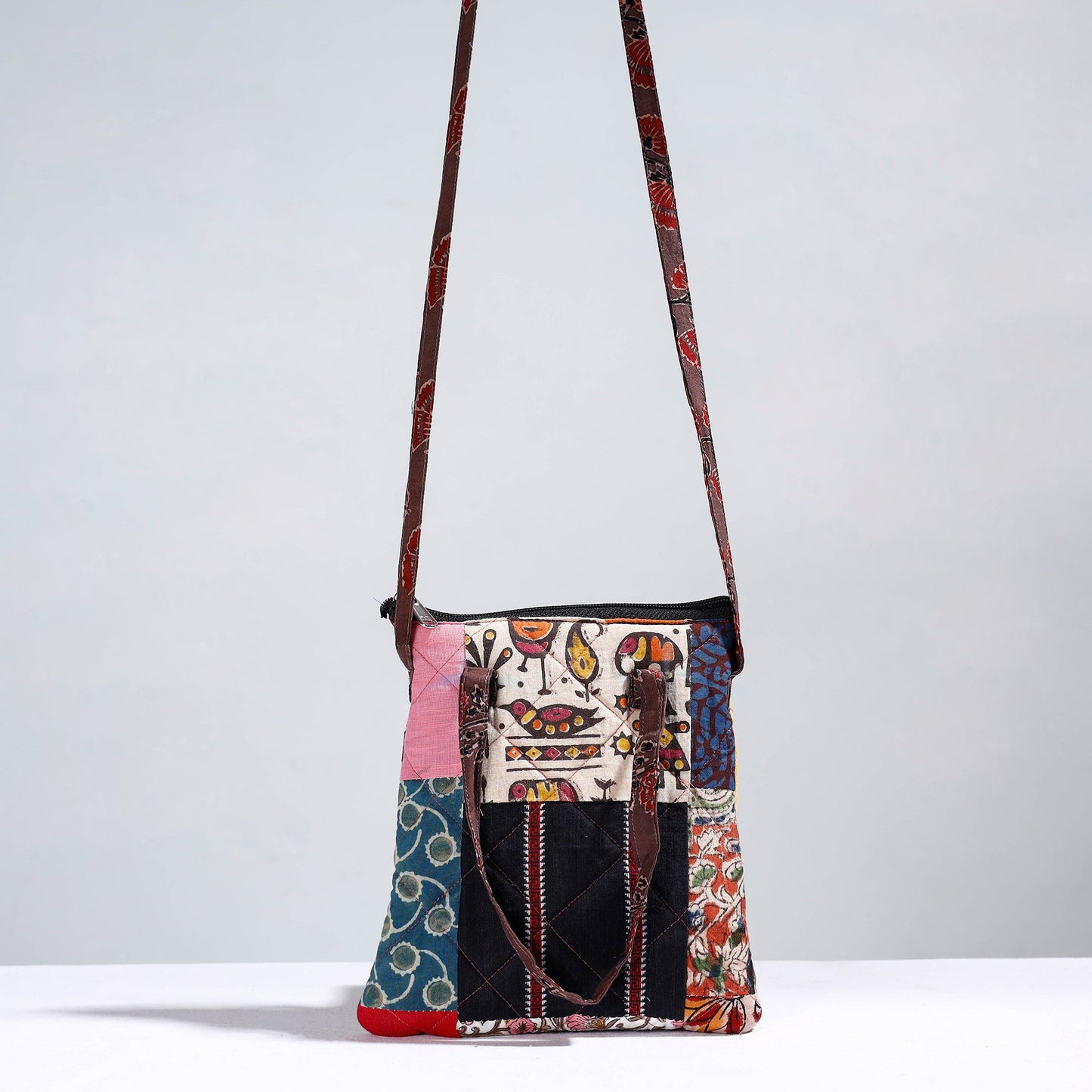  Handmade Quilted Cotton Patchwork Sling Bag 41 