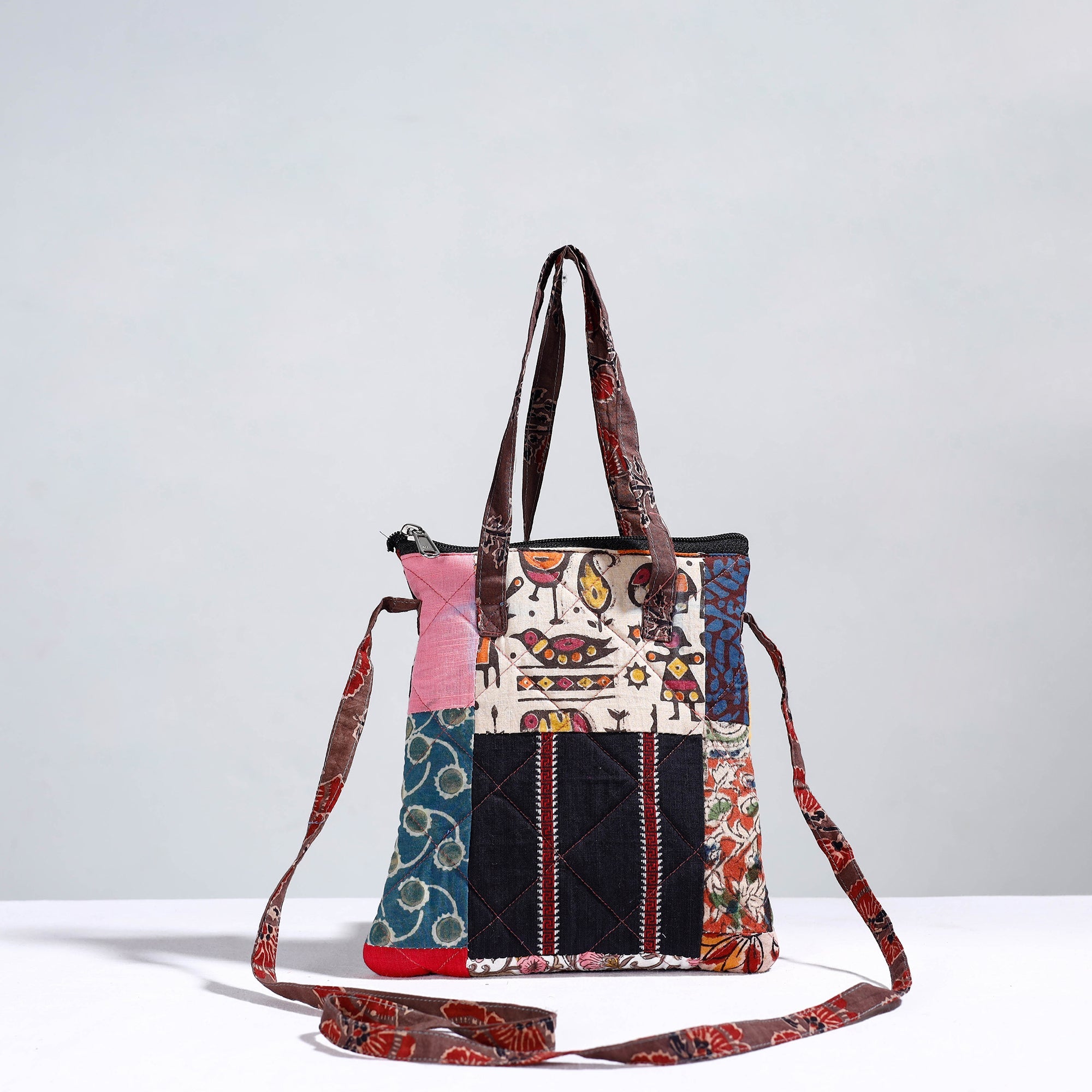  Handmade Quilted Cotton Patchwork Sling Bag 41 