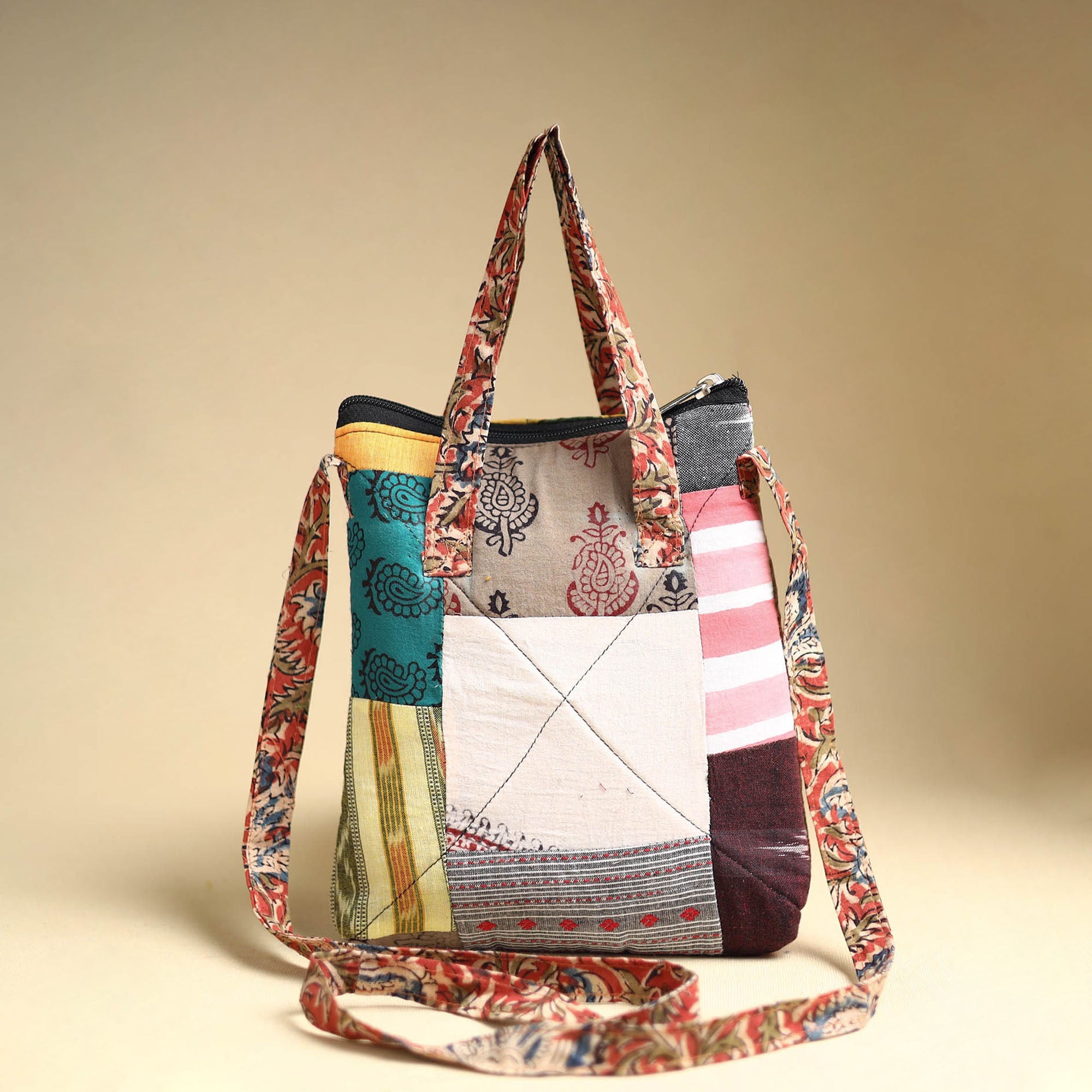 Buy Handmade Quilted Cotton Patchwork Sling Bag 41 Online at iTokri.com