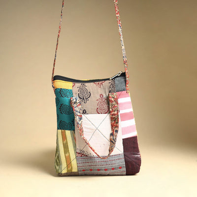 Buy Handmade Quilted Cotton Patchwork Sling Bag 41 Online at iTokri.com