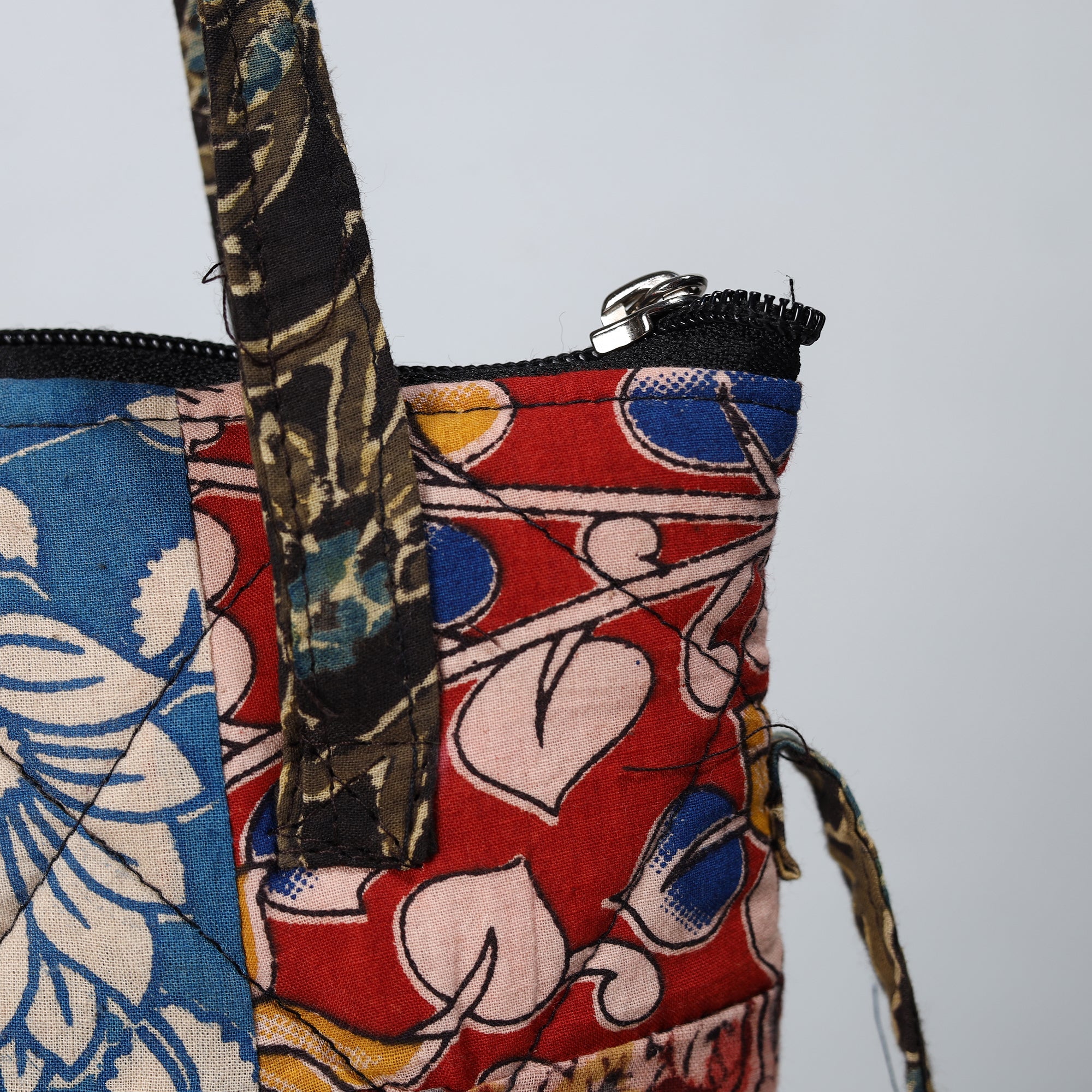 Multicolor Handmade Quilted Cotton Patchwork Sling Bag 43