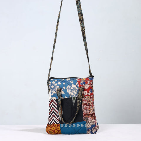 Multicolor Handmade Quilted Cotton Patchwork Sling Bag 43