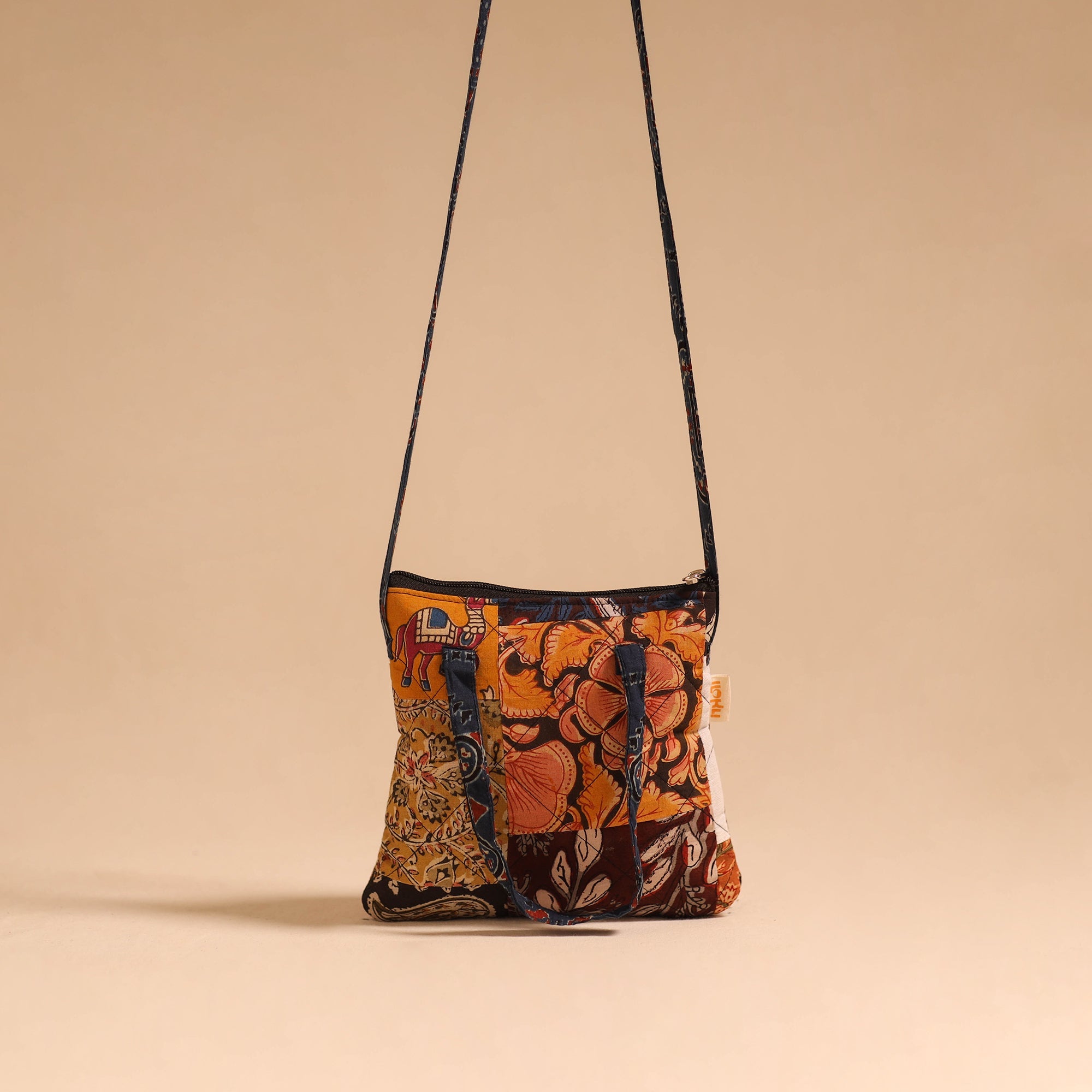 Multicolor - handmade quilted cotton patchwork sling bag 45