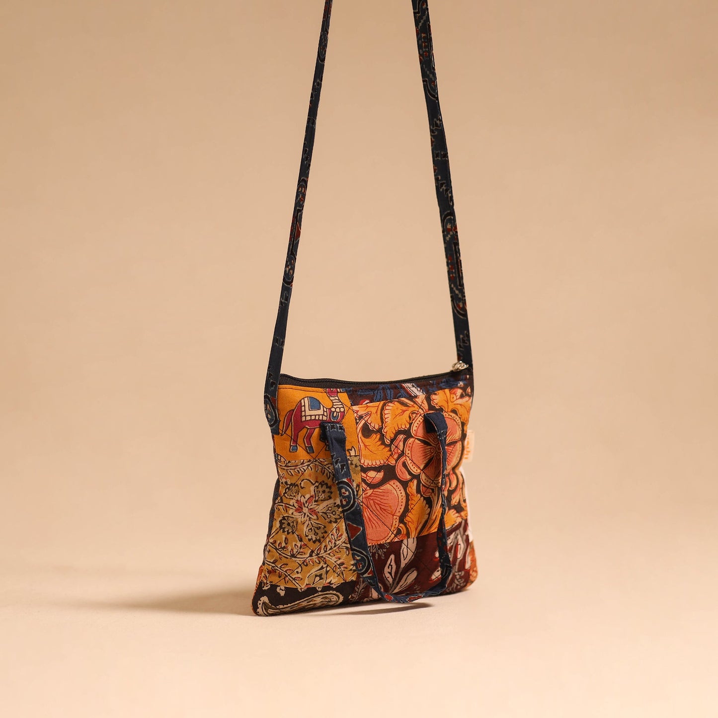 Multicolor - handmade quilted cotton patchwork sling bag 45