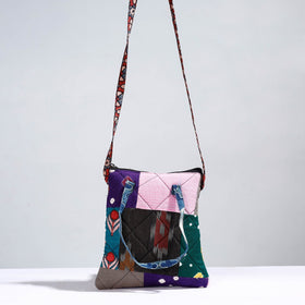  Handmade Quilted Cotton Patchwork Sling Bag 46 