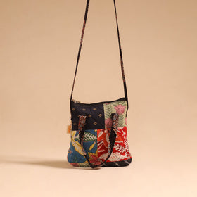 Multicolor - handmade quilted cotton patchwork sling bag 46