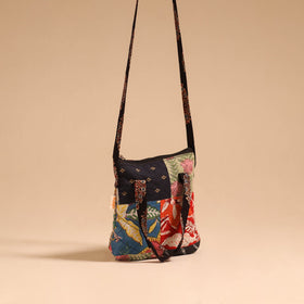 Multicolor - handmade quilted cotton patchwork sling bag 46