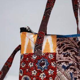 Multicolor Handmade Quilted Cotton Patchwork Sling Bag 47