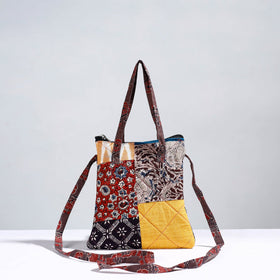 Multicolor Handmade Quilted Cotton Patchwork Sling Bag 47