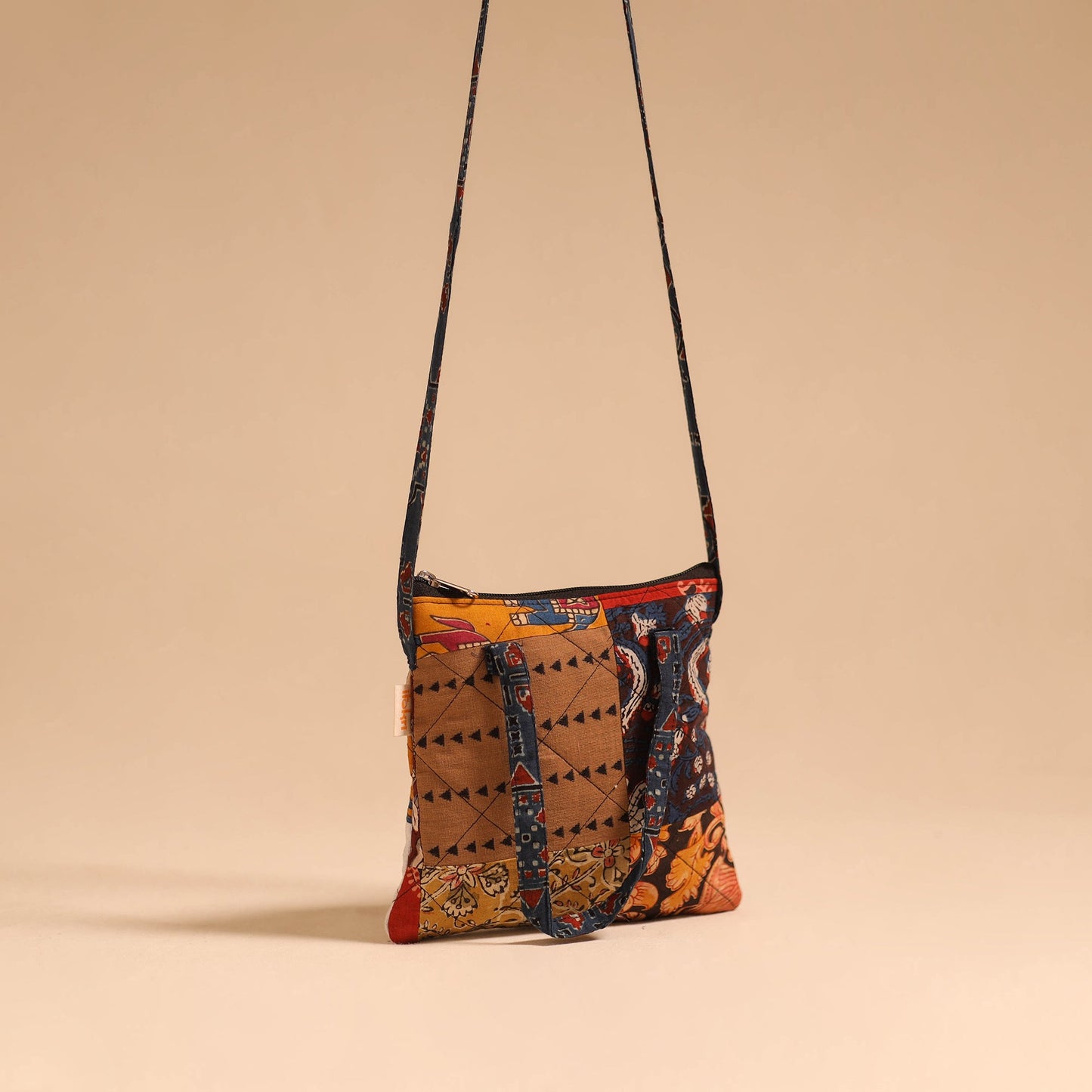 Multicolor - handmade quilted cotton patchwork sling bag 48