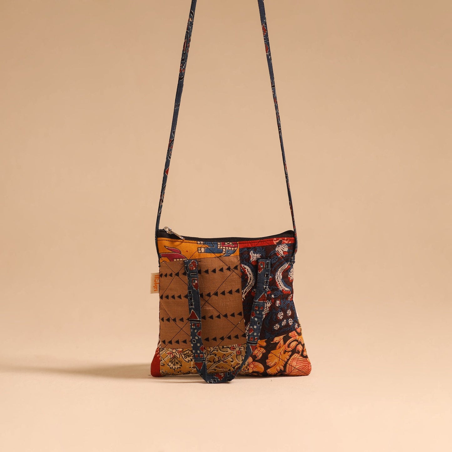 Multicolor - handmade quilted cotton patchwork sling bag 48