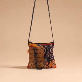 Multicolor - handmade quilted cotton patchwork sling bag 48