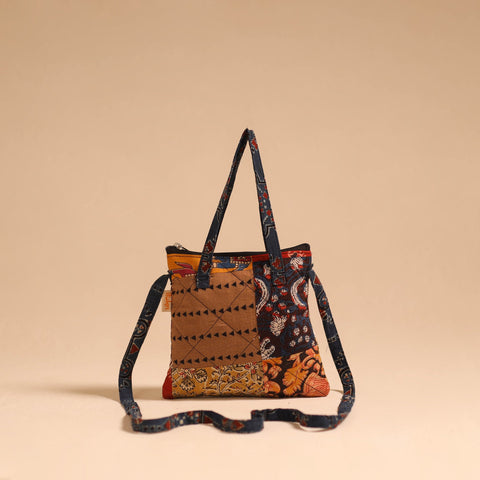 Multicolor - handmade quilted cotton patchwork sling bag 48