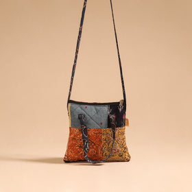 Multicolor - handmade quilted cotton patchwork sling bag 49