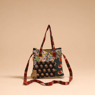 Multicolor - handmade quilted cotton patchwork sling bag 50