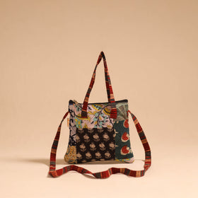 Multicolor - handmade quilted cotton patchwork sling bag 50