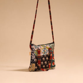Multicolor - handmade quilted cotton patchwork sling bag 50