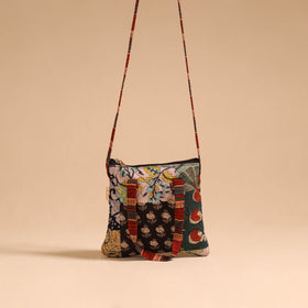 Multicolor - handmade quilted cotton patchwork sling bag 50