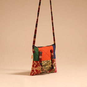 Multicolor - handmade quilted cotton patchwork sling bag 52