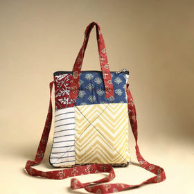  Handmade Quilted Cotton Patchwork Sling Bag 54 