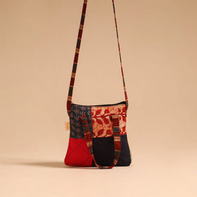 Multicolor - handmade quilted cotton patchwork sling bag 56