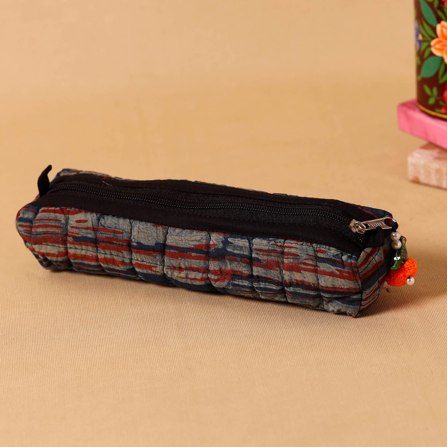 Multicolor Handmade Quilted Cotton Pencil Pouch