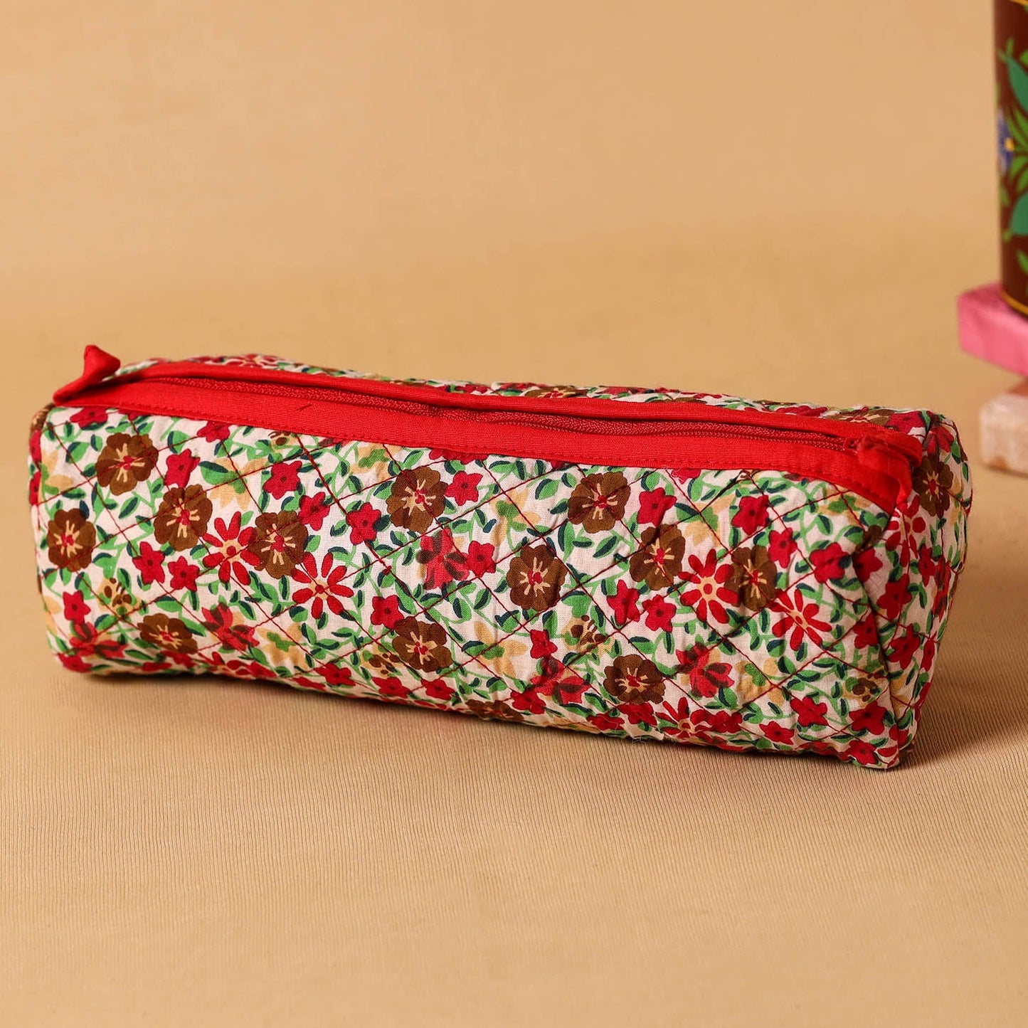Multicolor Handmade Quilted Cotton Pencil Pouch