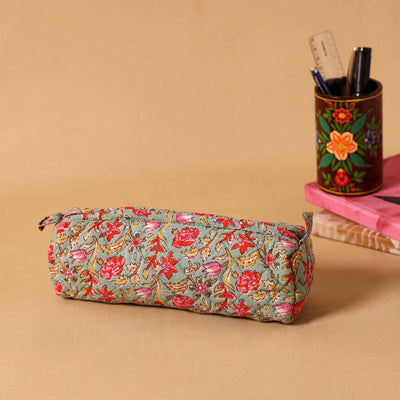 Multicolor Handmade Quilted Cotton Pencil Pouch