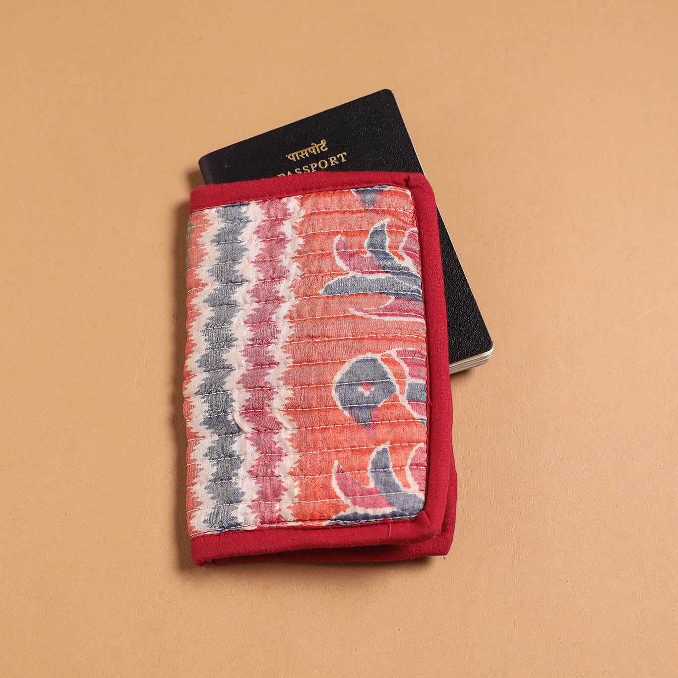 Handmade quilted printed fabric passport cover 11