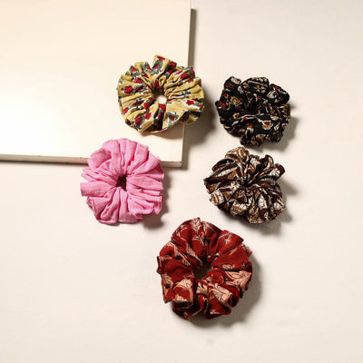 Multicolor - handmade rubber band/scrunchies (set of 5) 03