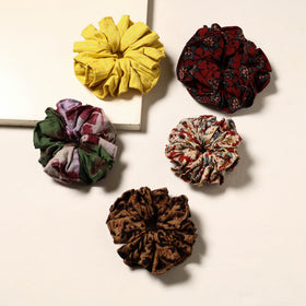 Multicolor - handmade rubber band/scrunchies (set of 5) 04