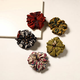 Multicolor - handmade rubber band/scrunchies (set of 5) 05