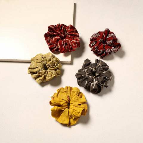 Multicolor - handmade rubber band/scrunchies (set of 5) 10