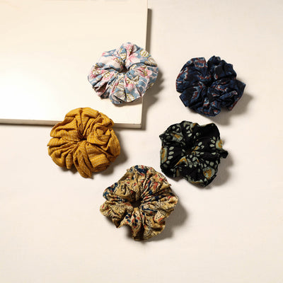 Multicolor - handmade rubber band/scrunchies (set of 5) 11