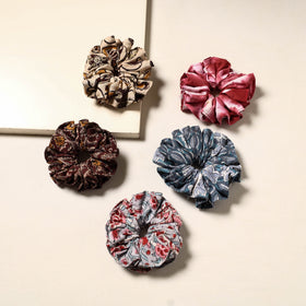 Multicolor - handmade rubber band/scrunchies (set of 5) 12
