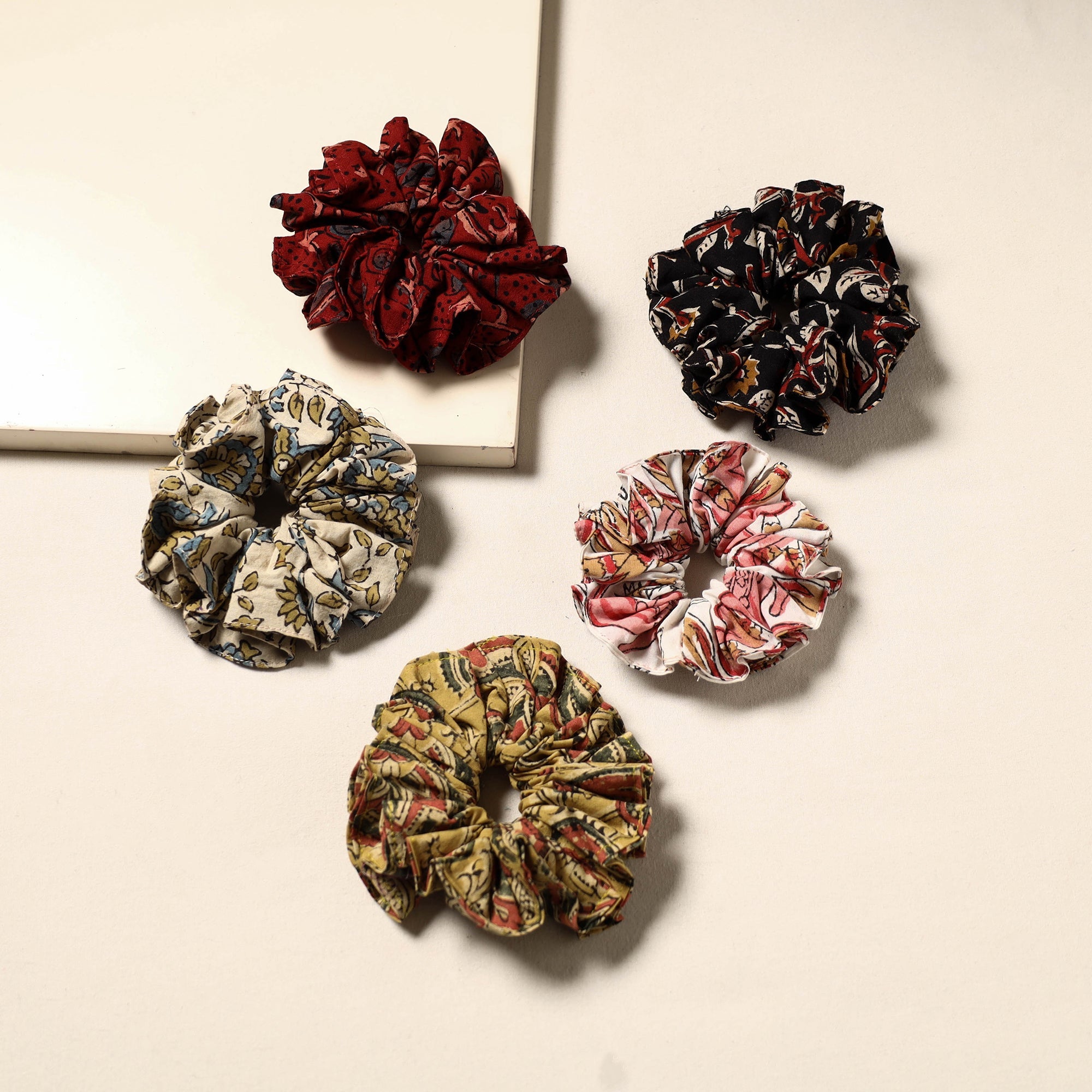 Multicolor - handmade rubber band/scrunchies (set of 5) 20