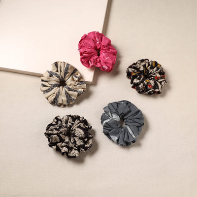 Multicolor - handmade rubber band/scrunchies (set of 5) 22