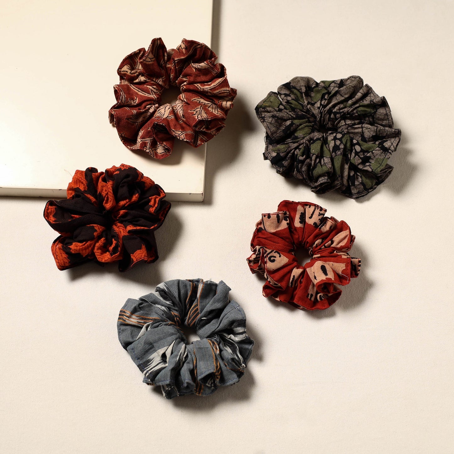 Multicolor - handmade rubber band/scrunchies (set of 5) 22