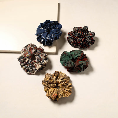 Multicolor - handmade rubber band/scrunchies (set of 5) 23