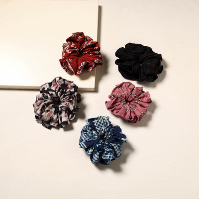 Multicolor - handmade rubber band/scrunchies (set of 5) 24