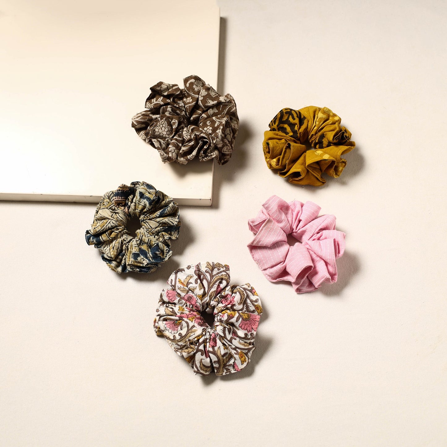 Multicolor - handmade rubber band/scrunchies (set of 5) 26