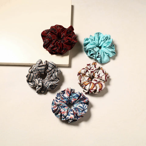Multicolor - handmade rubber band/scrunchies (set of 5) 27