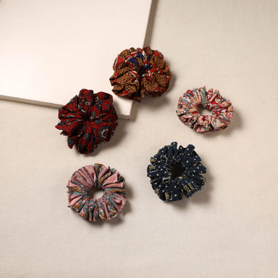 Multicolor - handmade rubber band/scrunchies (set of 5) 28