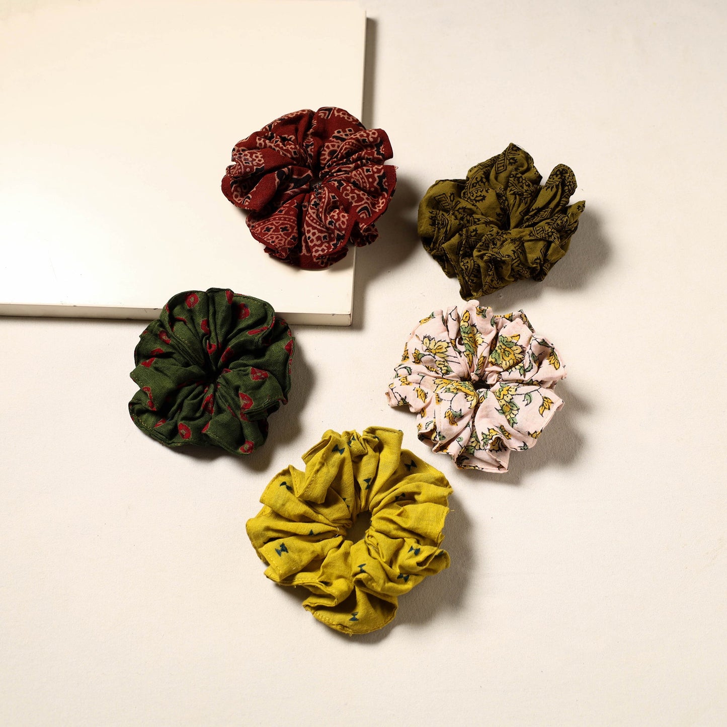 Multicolor - handmade rubber band/scrunchies (set of 5) 28