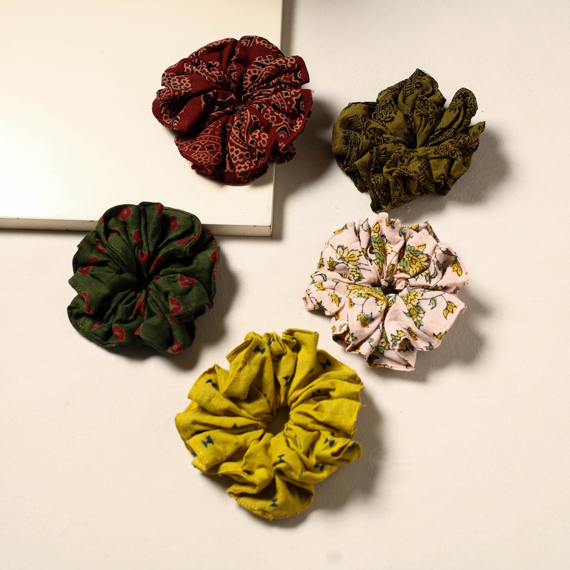 Multicolor - handmade rubber band/scrunchies (set of 5) 28