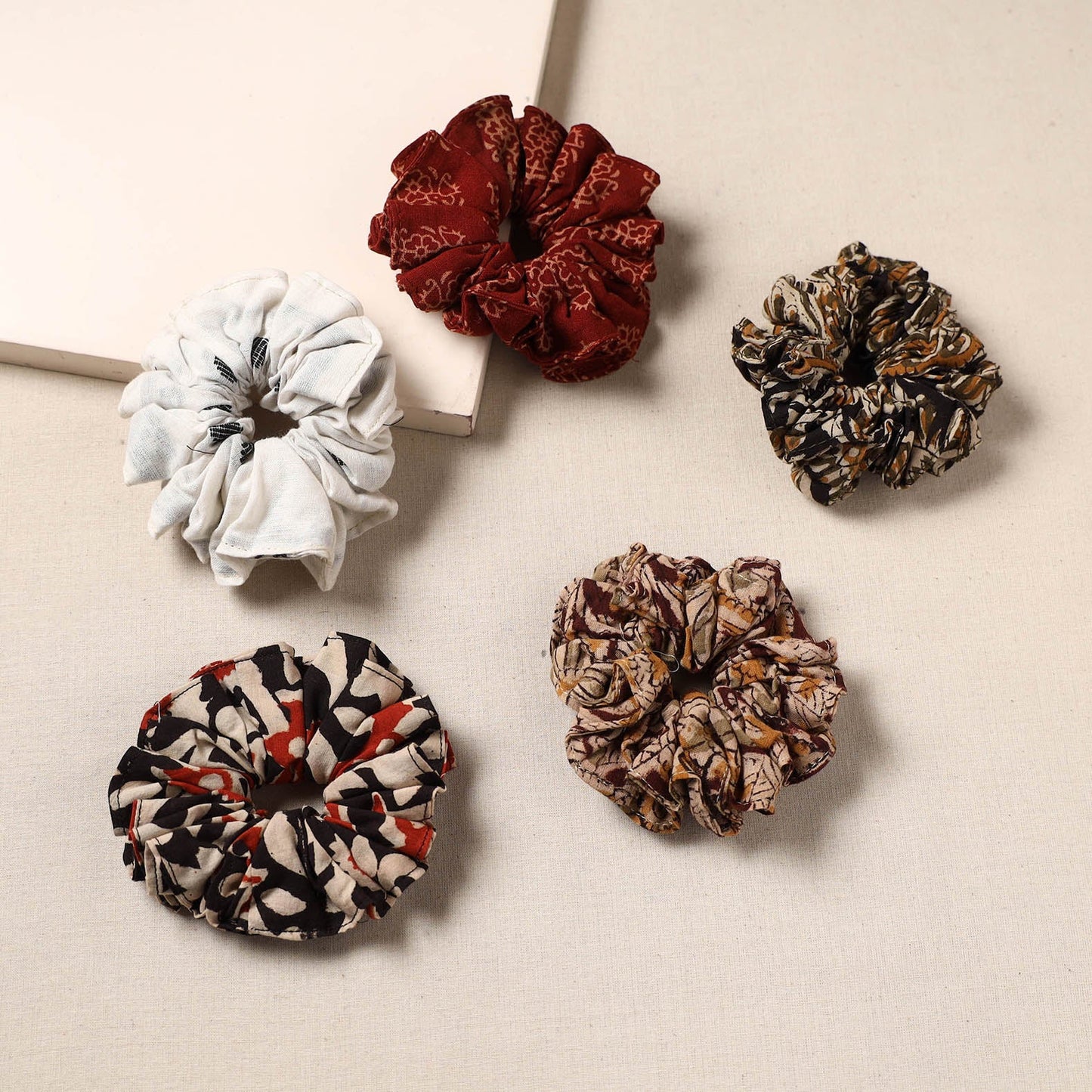 Multicolor - handmade rubber band/scrunchies (set of 5) 29