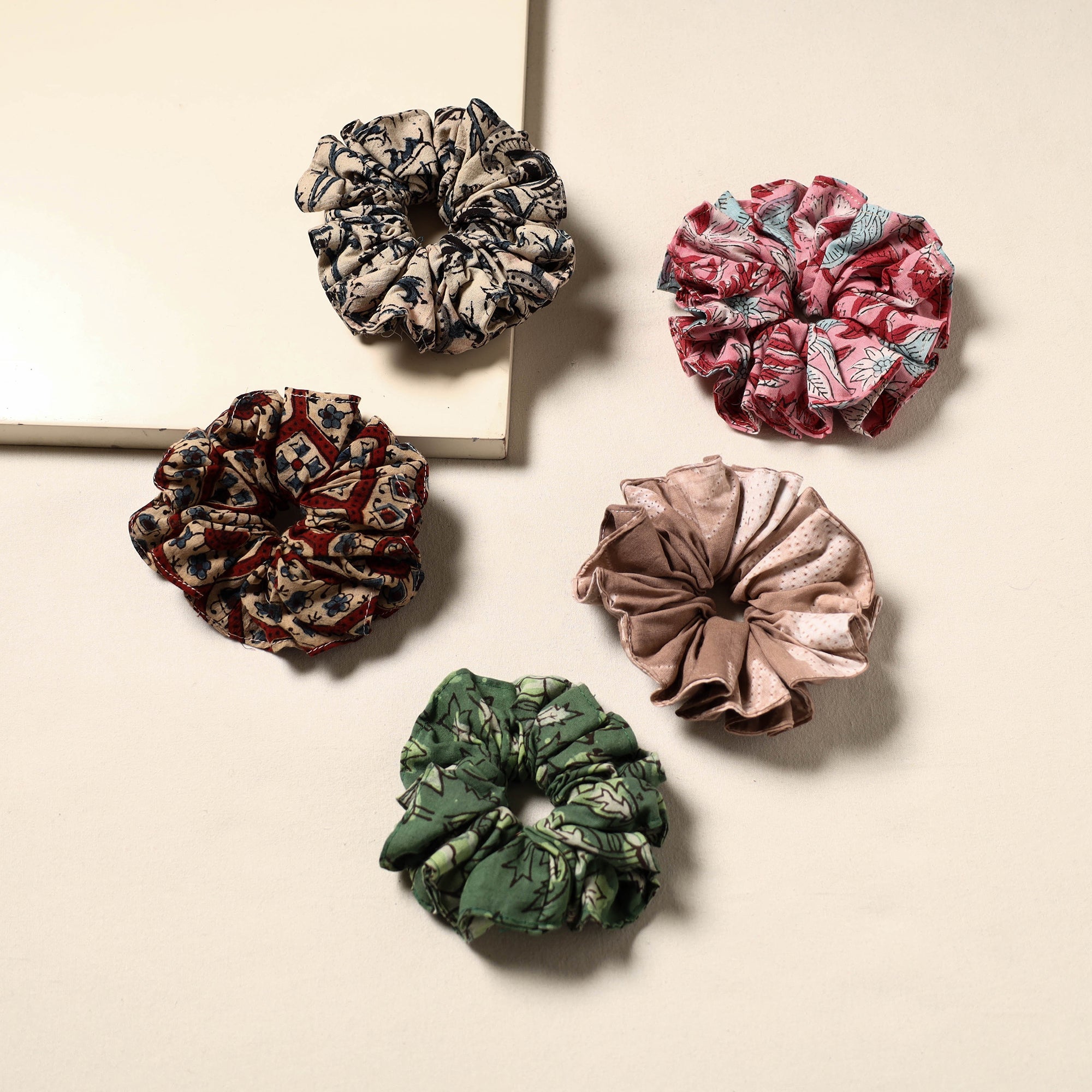 Multicolor - handmade rubber band/scrunchies (set of 5) 31